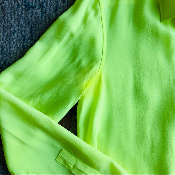 Saint Laurent Neon Yellow LS Oxford Blouse - Picture 4 of 5